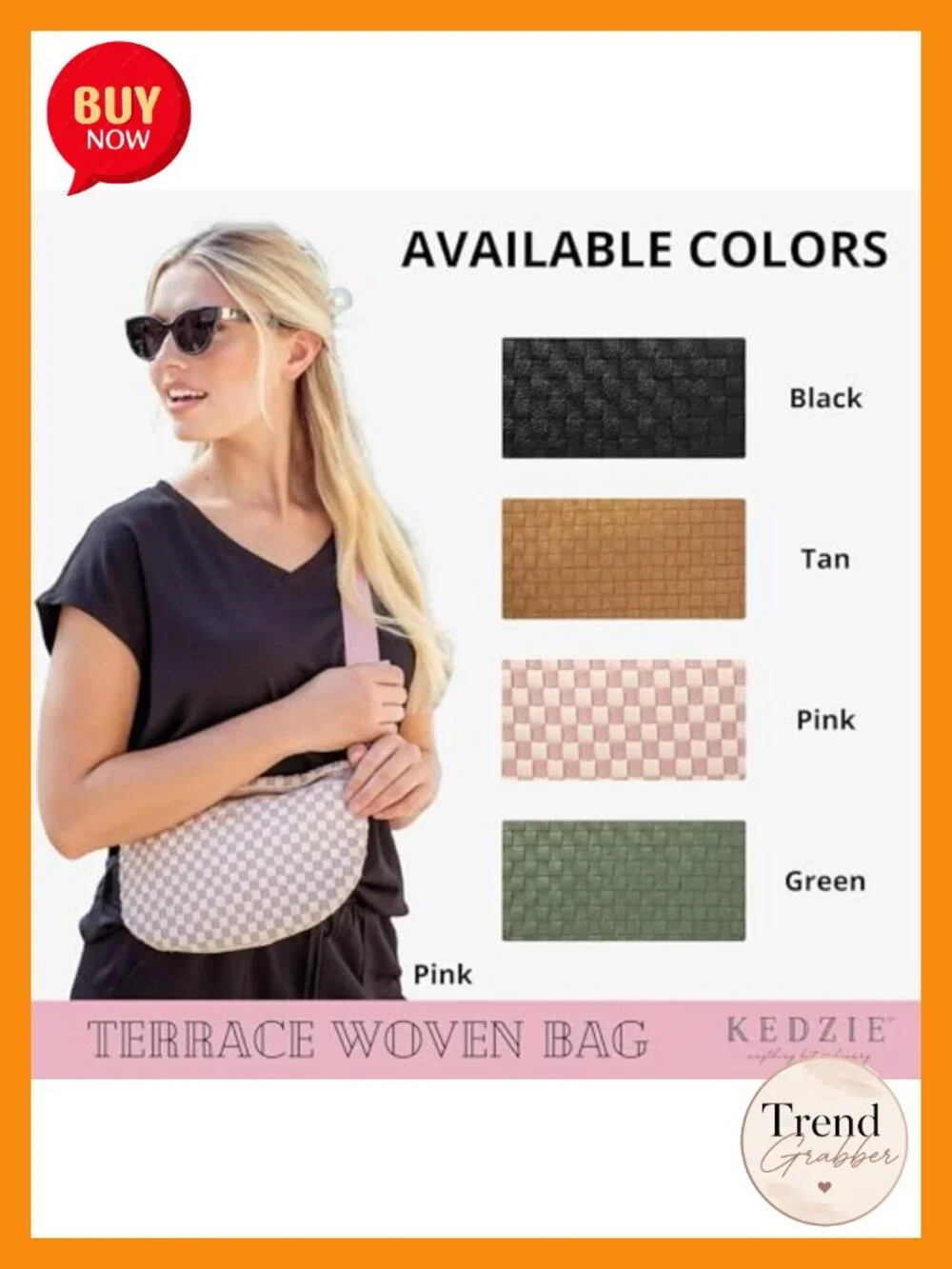Woven Crossbody Bag Adjustable Strap Lightweight Shoulder Purse